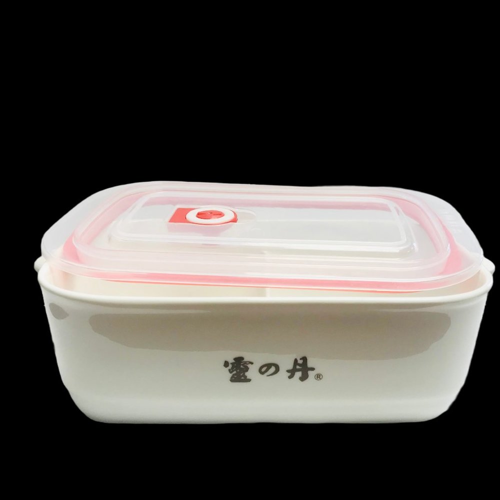 Microwavable Ceramic Bento Box With Seal Rectangular Shape With Dividers